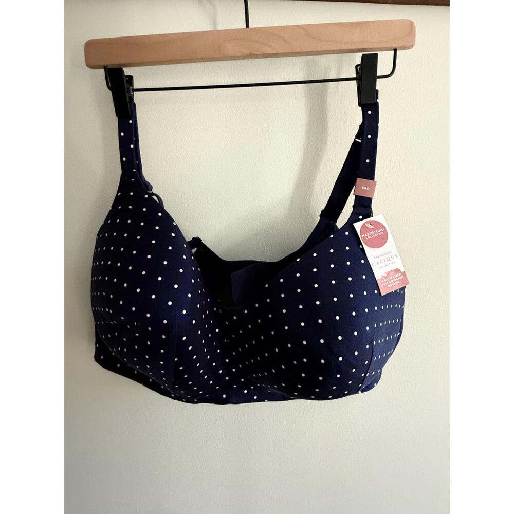 50D NWT Mastectomy Collection CACIQUE Blue White Polka Dot Bra